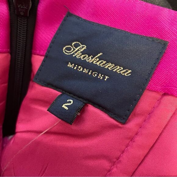 Shoshanna Midnight Strapless High Low Black Pink Wedding Prom Dress Size 2 NWT - Picture 6 of 7